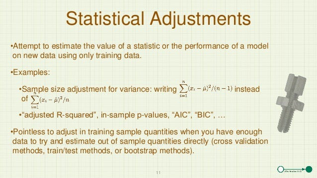Statistical adjustment of data